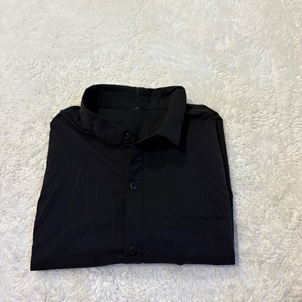 Lululemon Mens Black Button Up Long Sleeve Shirt Workwear Office Preppy Casual L